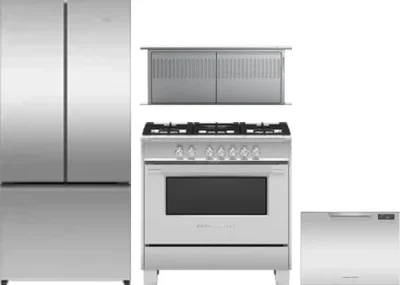 4 Piece Package Includes Refrigerator, Range, Hood And Dishwasher